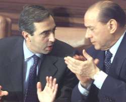 Gasparri con il presidente del Consiglio Berlusconi