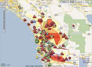 Le carte geografiche di Google Maps in soccorso dei cittadini della California del sud