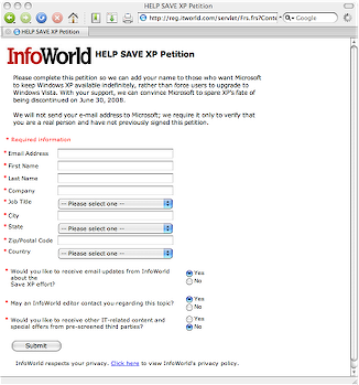 La petizione di InfoWorld