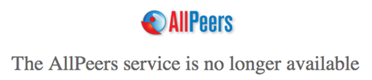 Il servizio AllPeers non è più disponibile