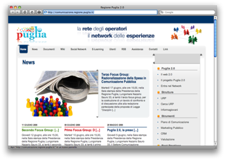 La home page del portale Puglia 2.0