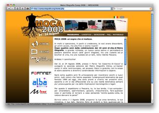 Il sito di MOCA2008