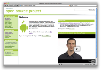 Il sito dell'Android Open Source Project