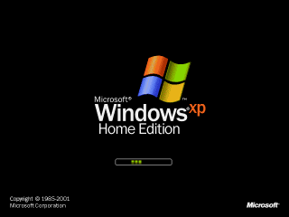 La splash screen di Windows XP