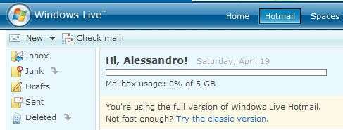 Windows Live Hotmail Windows Live Hotmail
