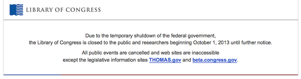 the Library of Congress closed