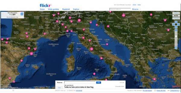 La mappa fotografica dell'Italia