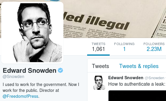 La famosa spunta sul profilo di Edward Snowden