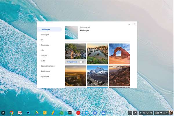 L'interfaccia di Chrome OS 69