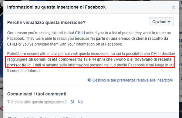 Facebook e l'advertising