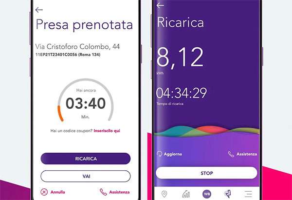 Screenshot per l'applicazione Enel X Recharge