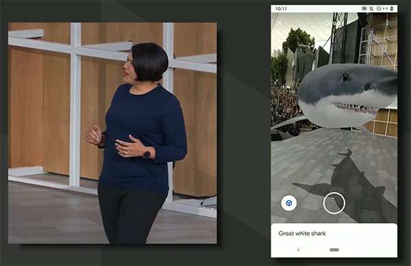 Uno squalo sul palco del Google I/O 2019
