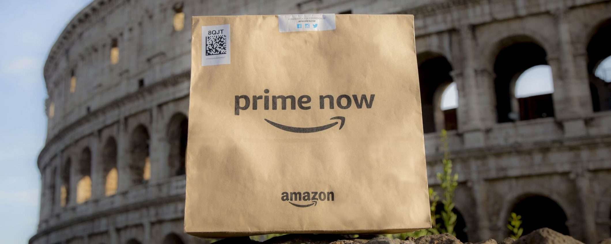 Amazon Prime Now raggiunge 16 nuovi CAP a Roma