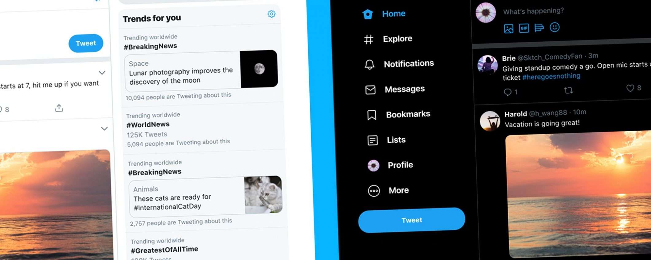 Il restyling di Twitter su desktop è qui