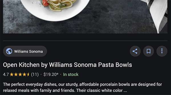 Google Immagini: recensioni e dettagli sui prodotti mostrati in seguito a una ricerca