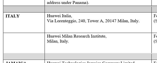 Anche Huawei Italia nella Entity List degli USA