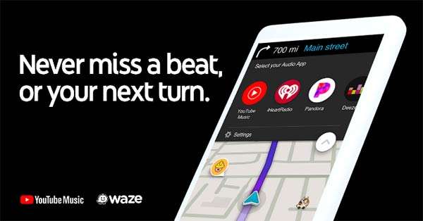 Lo streaming di YouTube Music per Waze