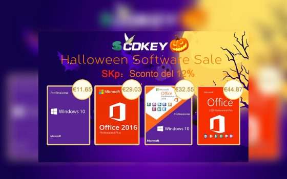 SCDkey per Halloween: Windows 10 11€, Office 2016 29€