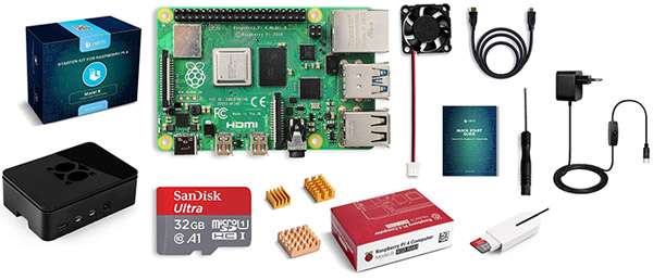 Il kit di Raspberry Pi 4 Model B 4 GB proposto da LABISTS