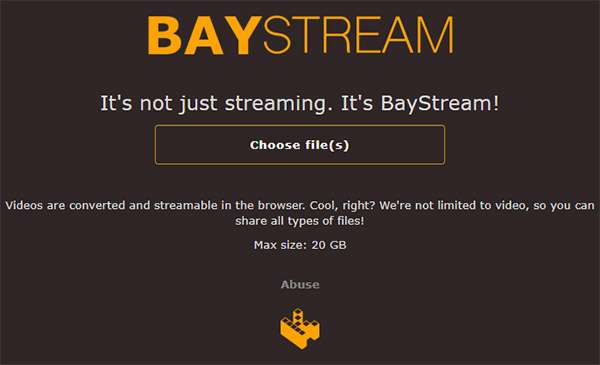 BayStream: la schermata per l'upload dei contenuti