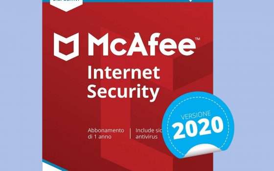 McAfee Internet Security in sconto su Amazon: -46%