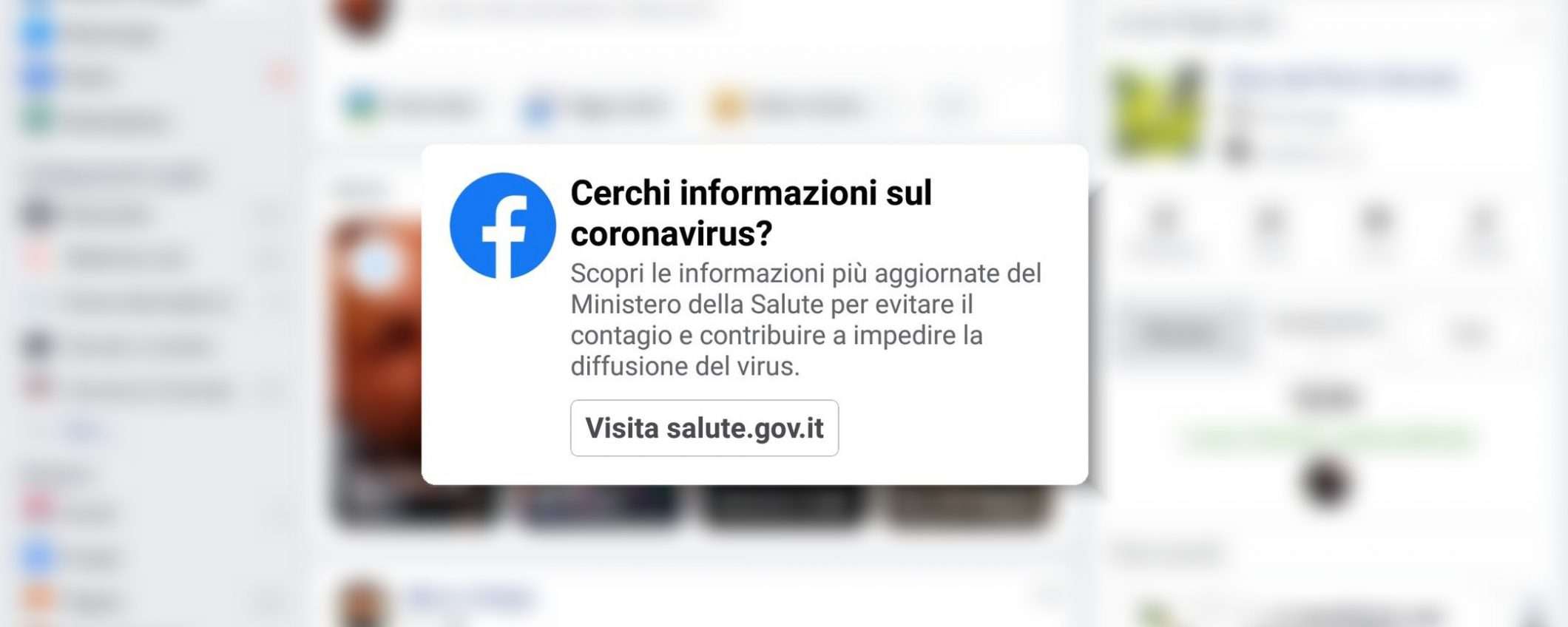 Coronavirus: così si fa prevenzione su Facebook