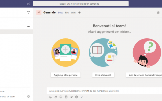 Microsoft Teams: interfaccia