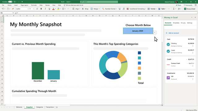 Excel: Money per la gestione delle finanze