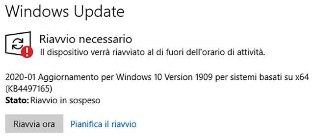 L'aggiornamento KB4497165 per Windows 10