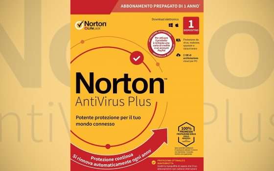 Norton AntiVirus Plus 2020, offerta -47%