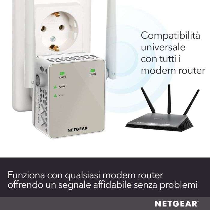 Ripetitore Wi-Fi dalla Grande Portata, WiFi Extender e Access Point,300Mbps  Ripetitore Segnale WiFi Casa con Porta LAN, 2 Antenne, WPS, modalità