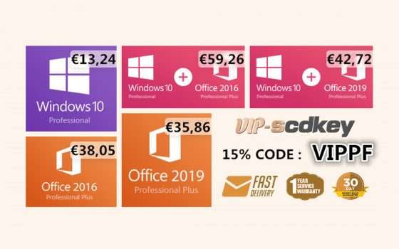 VIP-scdkey Summer Sale: Windows 10 PRO OEM €13, Office 2019 €35