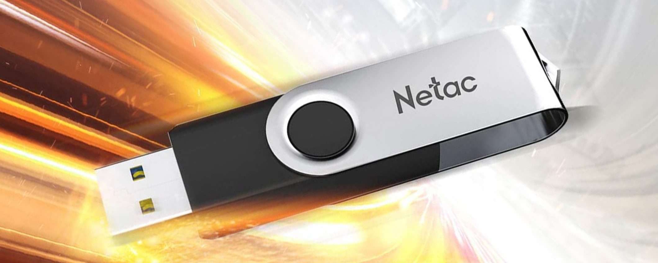 9,99 euro per la pendrive USB 3 di Netac da 64 GB