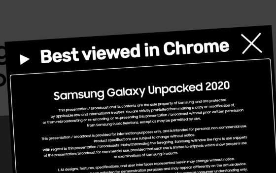 Galaxy Unpacked: meglio con Google Chrome