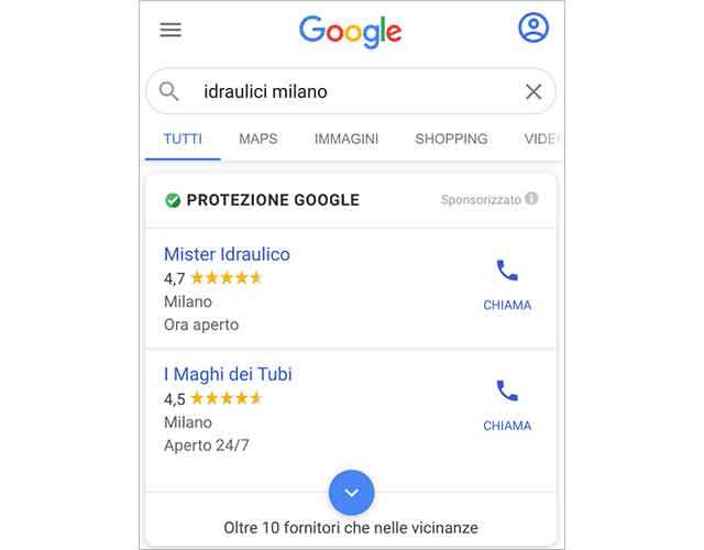 Google porta in Italia gli annunci di Servizi Locali