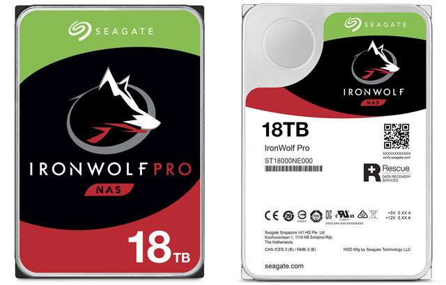 Il disco fisso Seagate IronWolf Pro HDD da 18 TB