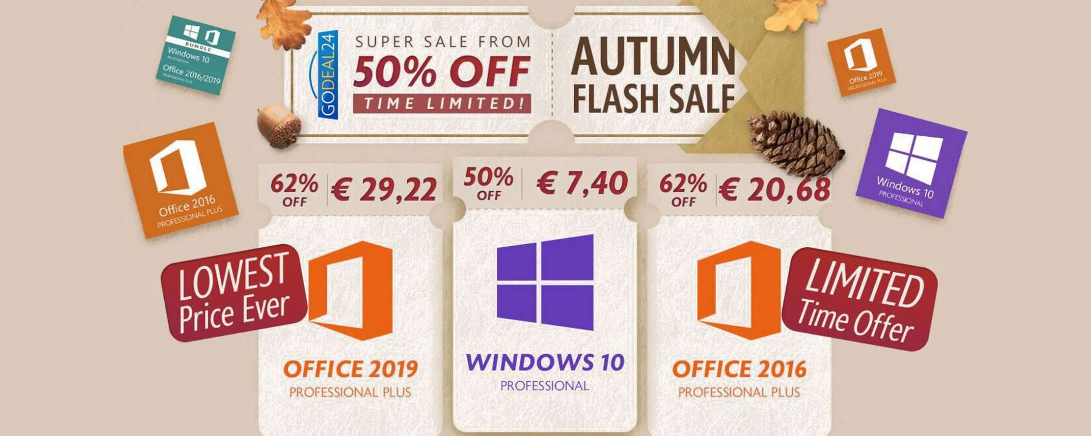 Windows 10 a 7€, Office a 20€: licenze Microsoft su GoDeal24