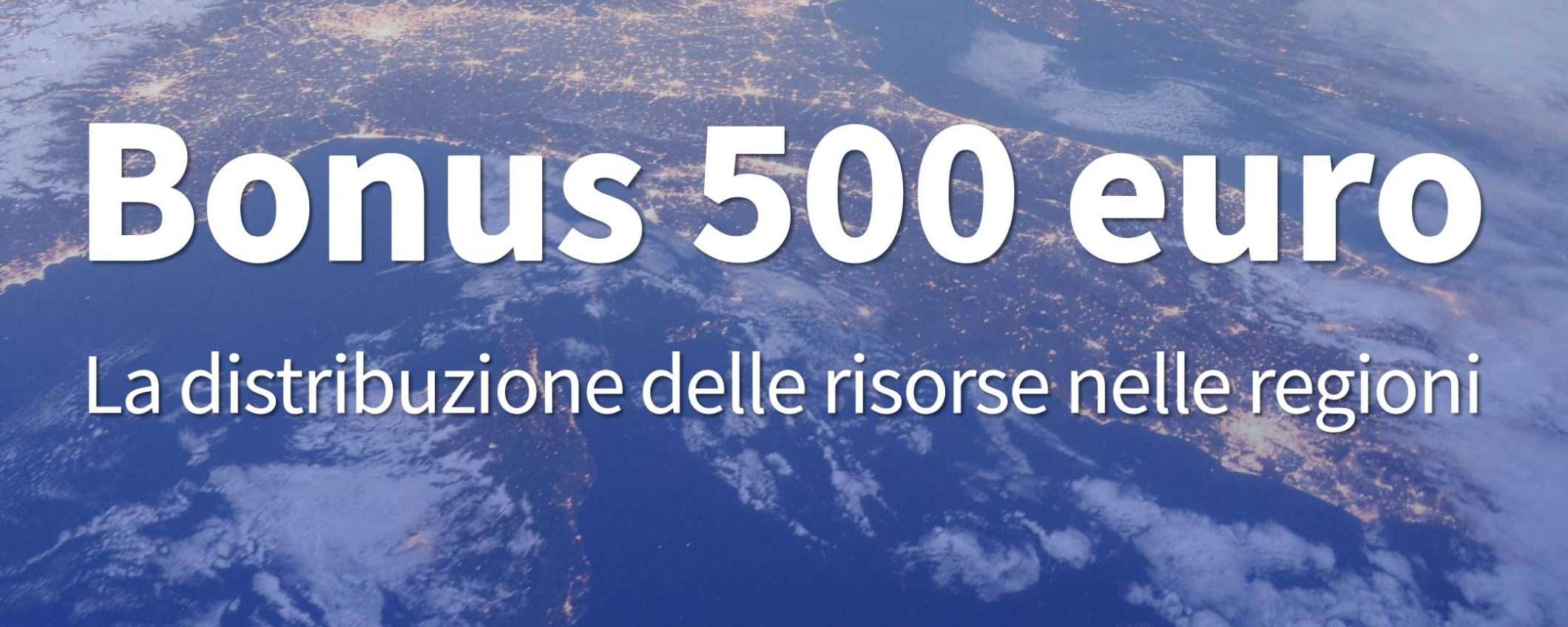 Bonus 500 euro: più risorse alle regioni del Sud