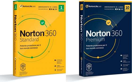 Norton 360 Standard e Premium in offerta su Amazon