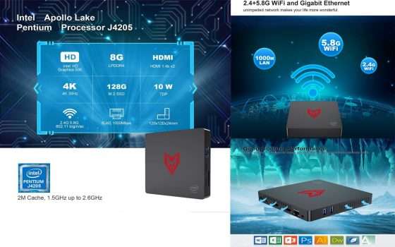Mini PC con Intel quad-core a meno di 200 euro su Amazon