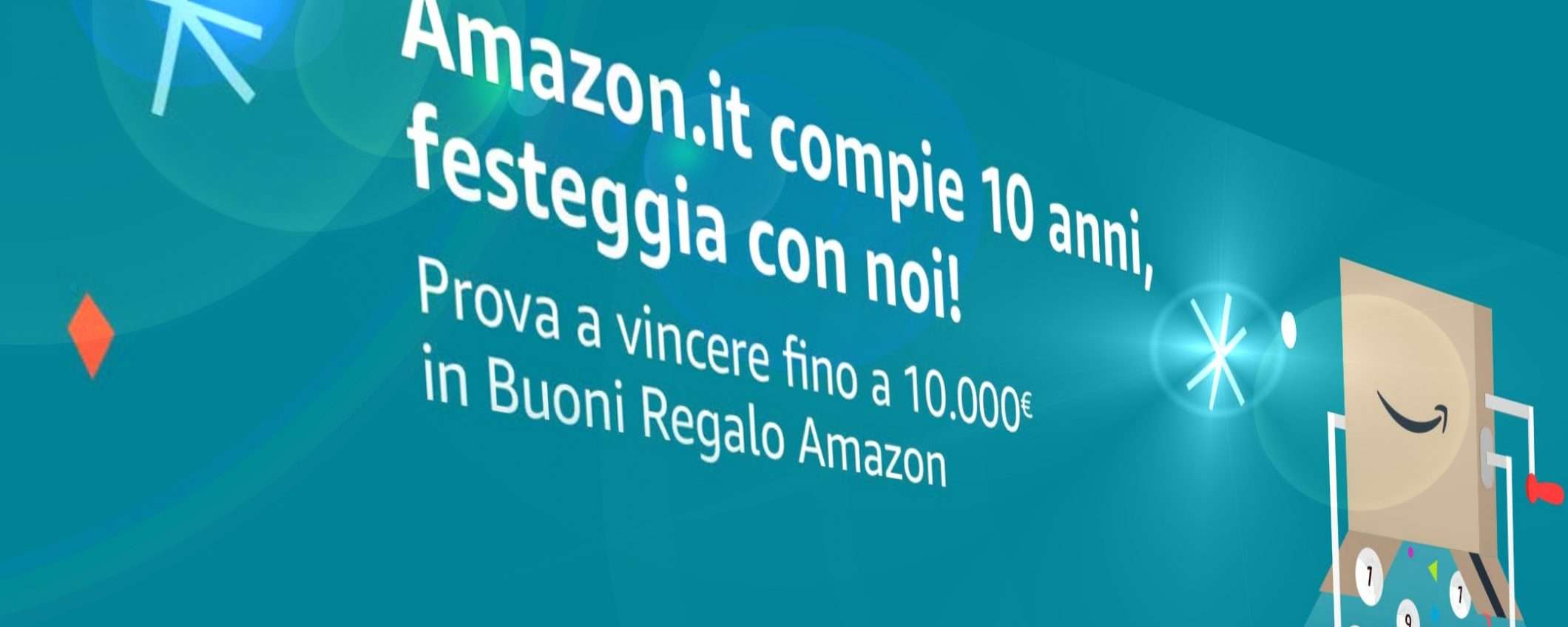 10 anni di Amazon.it, fino a 10 mila euro in regalo