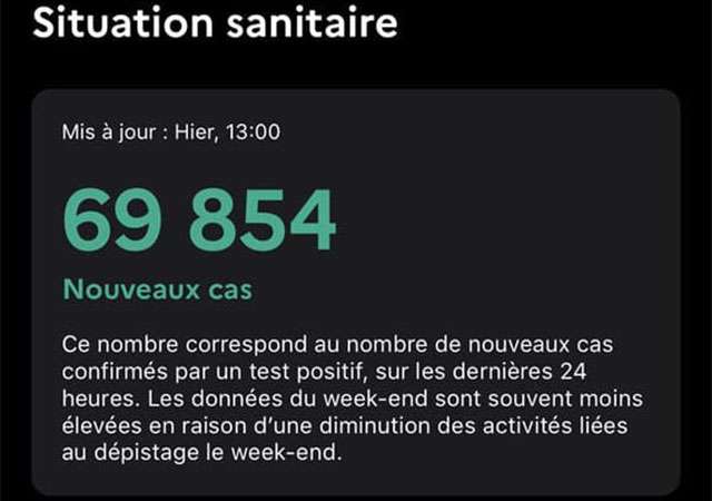 Il numero sbagliato mostrato in Francia dall'applicazione TousAntiCovid per il contact tracing