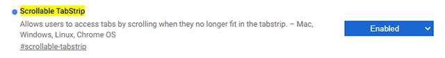 Il flag Scrollable TabStrip in Chrome Canary