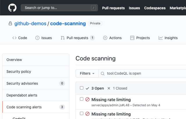 Il Code Scanning di GitHub