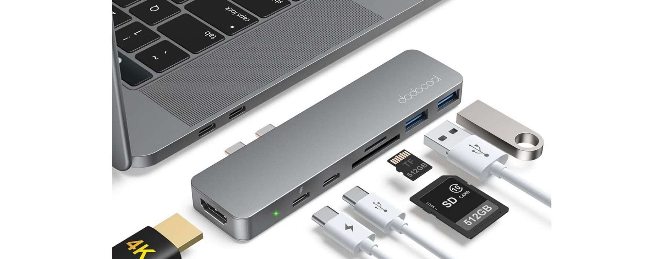 Hub USB-C 7 in 1: indispensabile e in super sconto