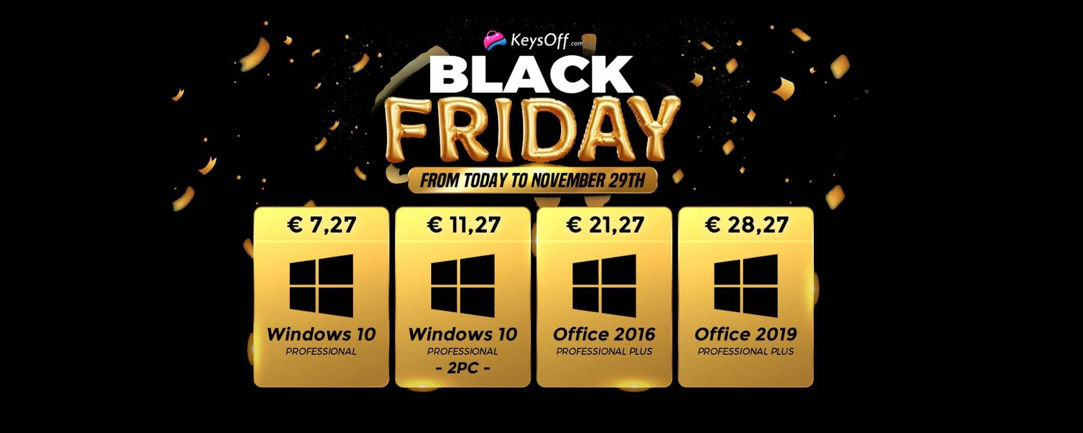 Windows 10 a 5€ per il Black Friday Keysoff: tutti gli sconti