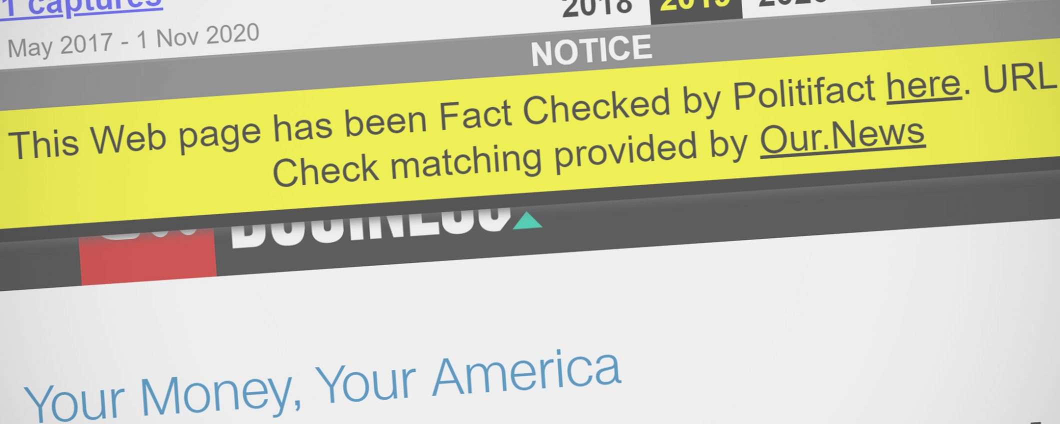 Internet Archive: Wayback Machine e fact checking