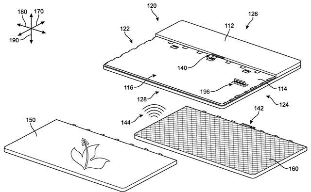 Un'immagine del brevetto Microsoft per un dispositivo Surface modulare