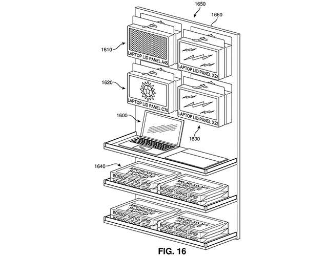 Un'immagine del brevetto Microsoft per un dispositivo Surface modulare