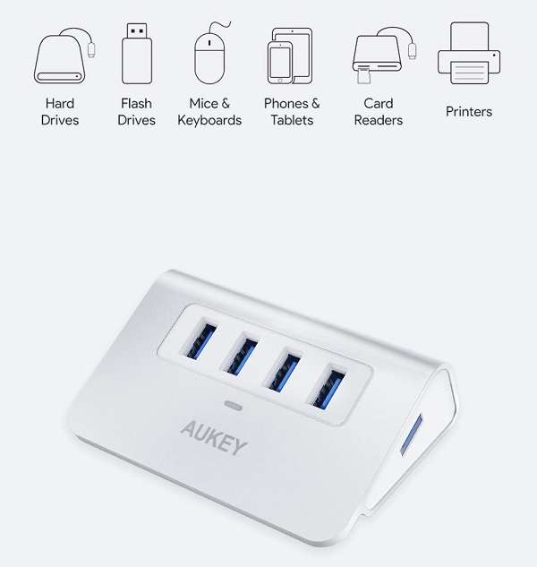 HUB USB 3.0 Aukey Alluminio - 1